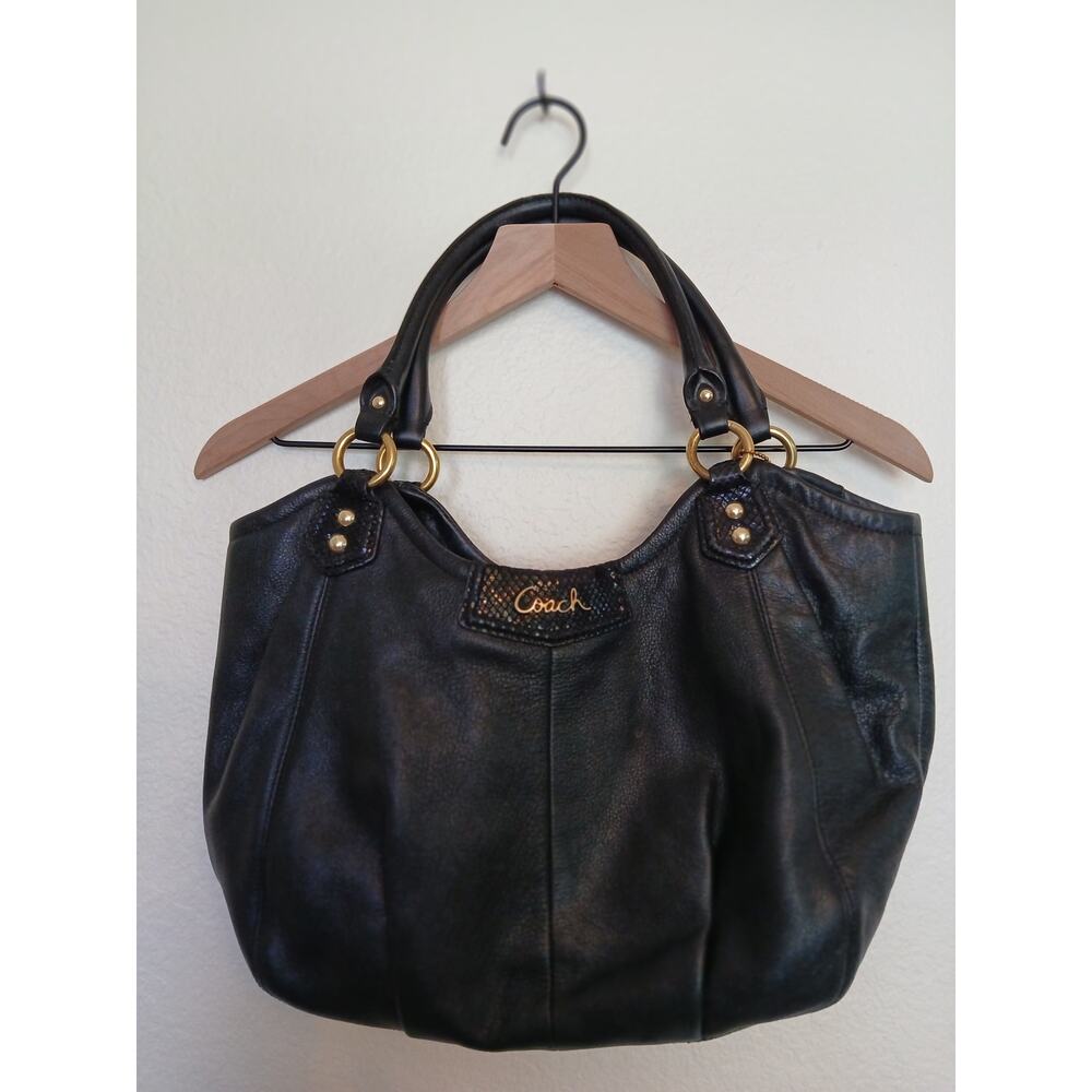 Coach Black Leather Satchel (Shoulder Purse)